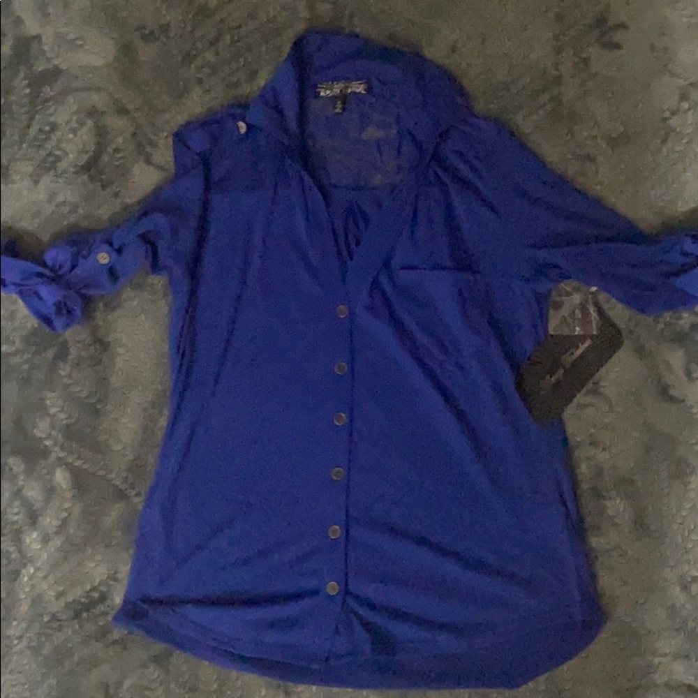 Almost famous lace back shirt